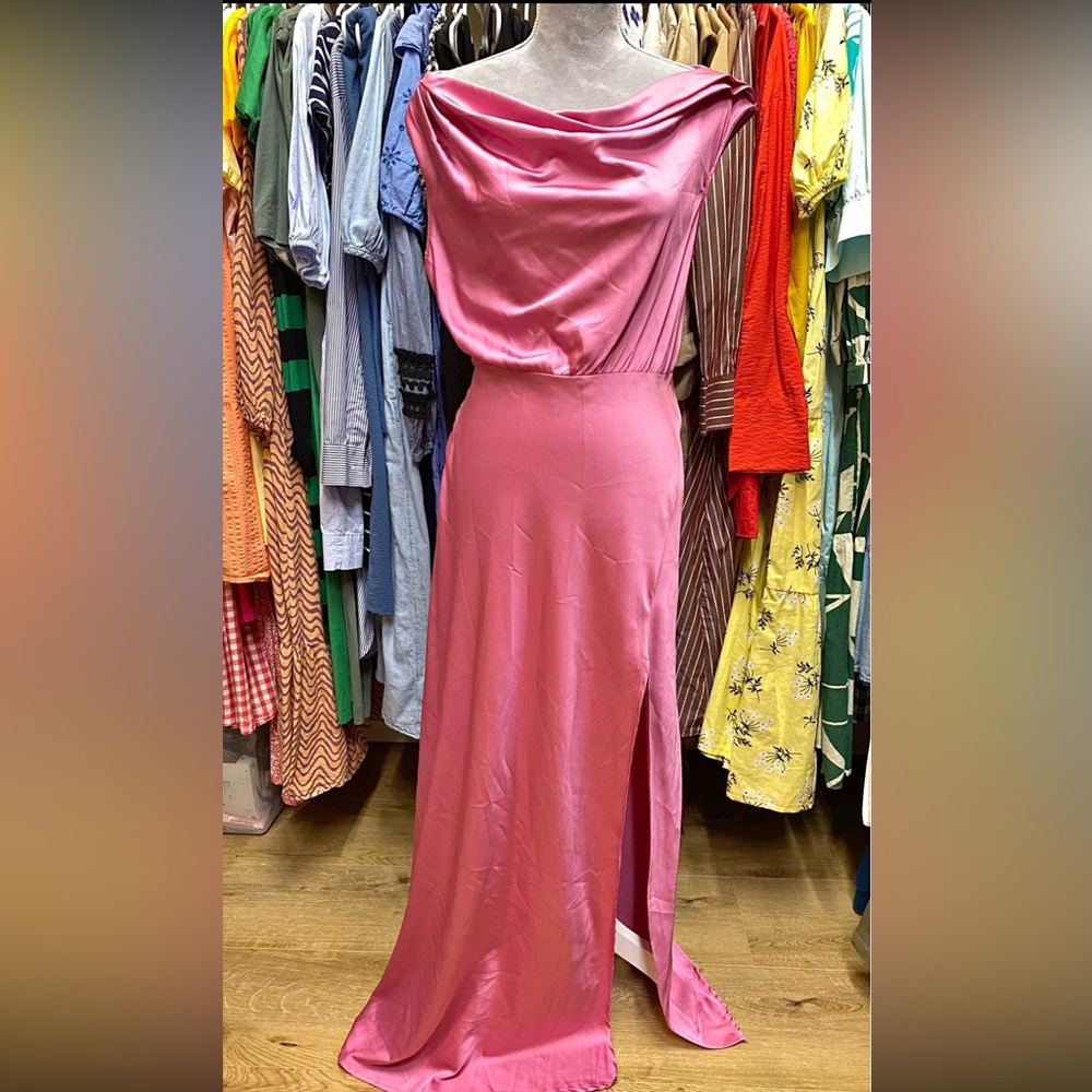 Elegant Pink Satin Dress
